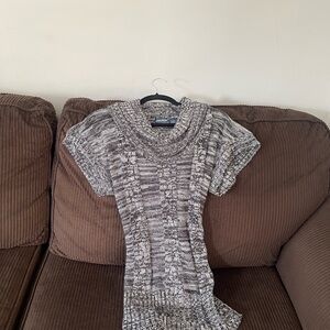 Black and White Knit Sweater Dress